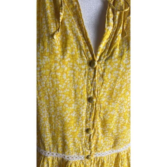Olivia James The Label Tuckernuck Ro Scatter Golden Long Yellow MIDI Sundress S - Picture 6 of 10
